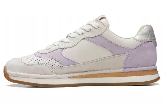 Кроссовки clarks Lifestyle Shoes Women's Low-top White Purple, фиолетовый