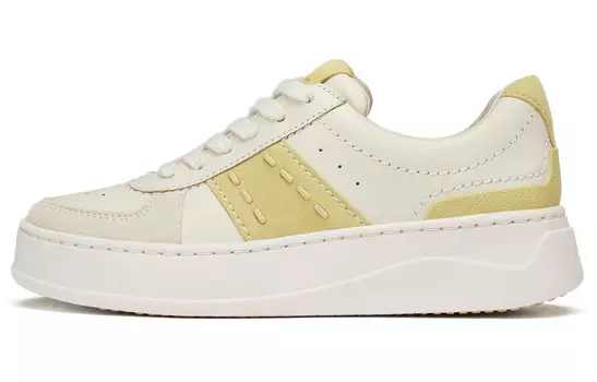 Кроссовки clarks Lightweight Series Skateboarding Shoes Women's Low-top Yellow, желтый/белый