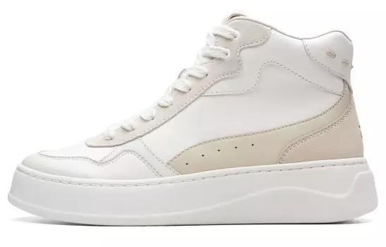 Кроссовки clarks Lightweight Series Skateboarding Shoes Women's High-top White, белый