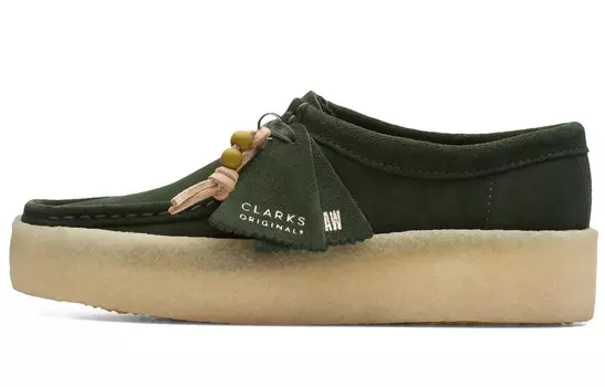 Кроссовки clarks Originals Skateboarding Shoes Women's Low-top Green, зеленый