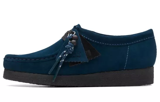 Кроссовки clarks Originals WALLABEE Lifestyle Shoes Women's Low-top Blue, синий