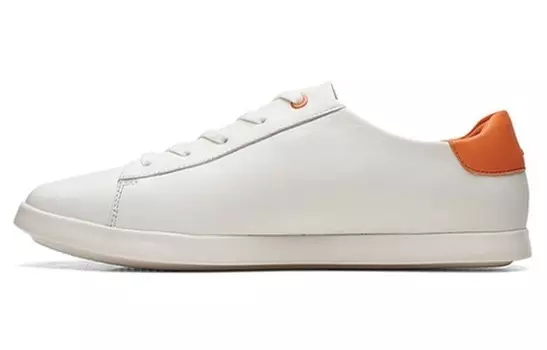 Кроссовки clarks Stylish Skateboarding Shoes Women's Low-top White/orange, белый/оранжевый