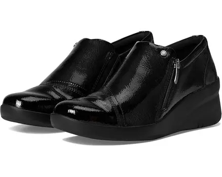 Кроссовки Clarks Suttyn Zip, цвет Black Crinkle Patent Synthetic