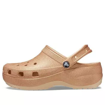 Кроссовки classic glitter clogs 'orange' Crocs, оранжевый