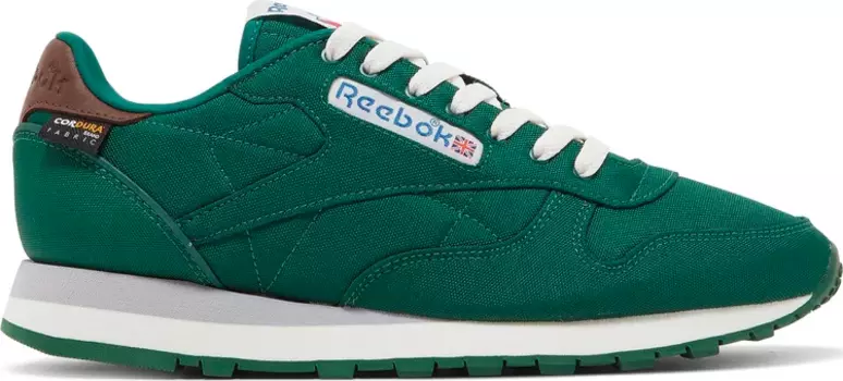 Кроссовки classic leather 'dark green' Reebok, зеленый