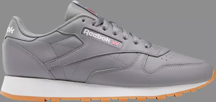 Кроссовки classic leather 'pure grey gum' Reebok, серый