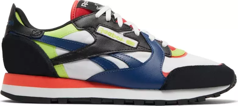 Кроссовки classic leather 'white black dynamic red' Reebok, белый