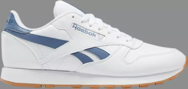 Кроссовки classic leather 'white blue slate' Reebok, белый