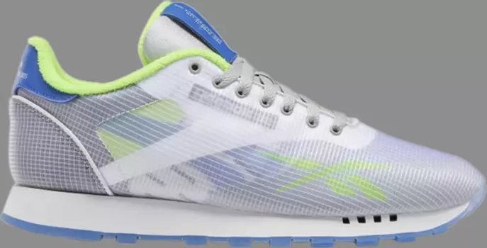 Кроссовки classic leather ati 'lime cobalt' Reebok, белый