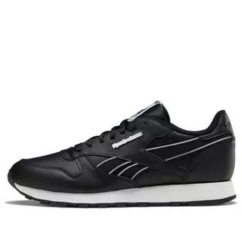 Кроссовки classic leather 'black and white' Reebok, черный