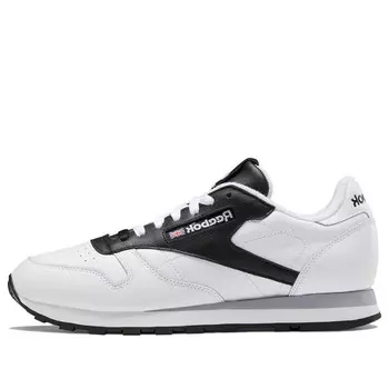 Кроссовки classic leather black white shoes/sneakers Reebok, черный