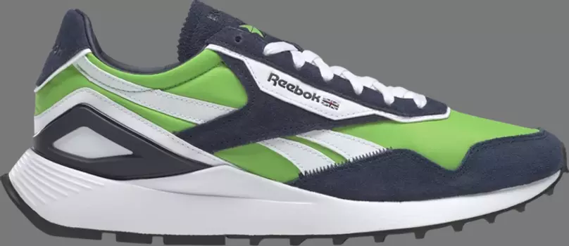Кроссовки classic leather legacy az 'semi solar green vector navy' Reebok, зеленый