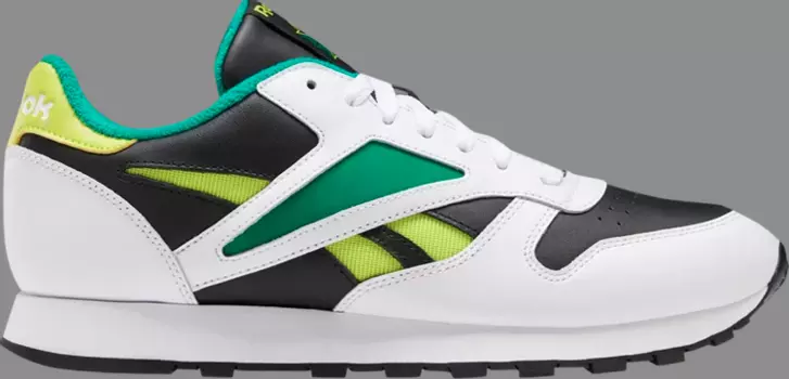 Кроссовки classic leather mark 'black hero yellow' Reebok, черный