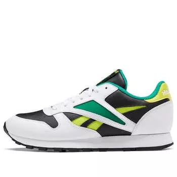 Кроссовки classic leather mark 'black hero yellow' Reebok, черный