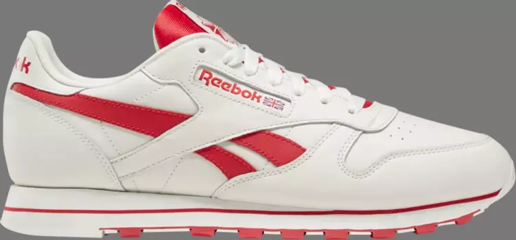 Кроссовки classic leather mu 'chalk primal red' Reebok, белый