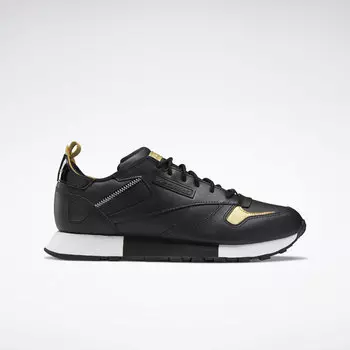 Кроссовки classic leather ree:dux 'black gold' Reebok, черный