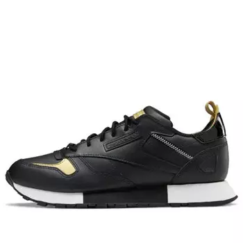Кроссовки classic leather ree:dux 'black gold' Reebok, черный