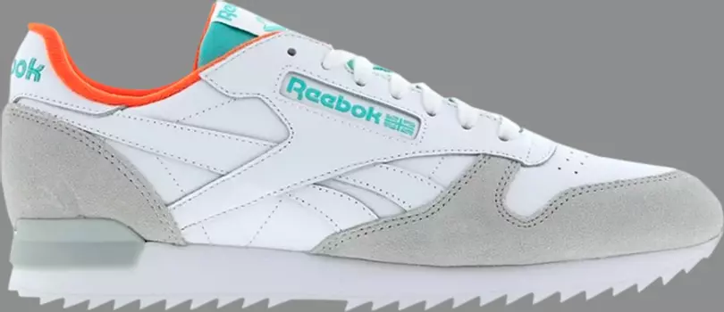 Кроссовки classic leather ripple clip su 'white teal lava' Reebok, белый