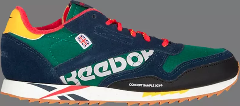 Кроссовки classic leather ripple j 'nautical green navy' Reebok, зеленый
