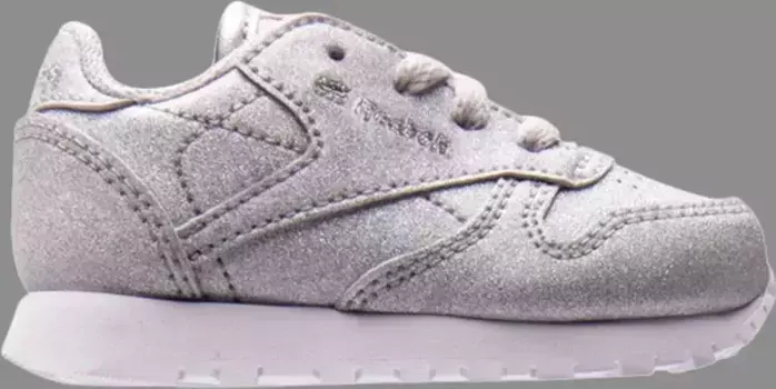 Кроссовки classic leather synthetic toddler 'snow grey' Reebok, серебряный