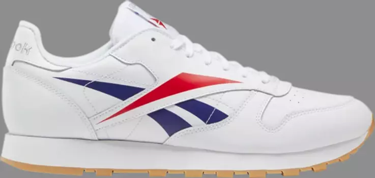 Кроссовки classic leather vector 'white scarlet phantom blue' Reebok, белый