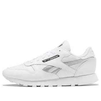 Кроссовки classic leather 'white silver metallic' Reebok, белый