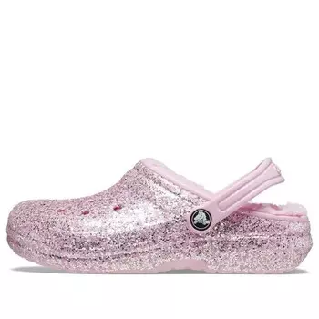 Кроссовки classic lined glitter clogs 'pink' Crocs, розовый