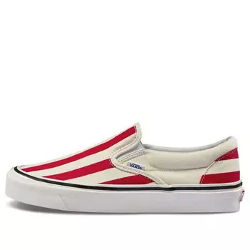 Кроссовки classic slip-on 98 dx 'anaheim factory - red big stripes' Vans, красный