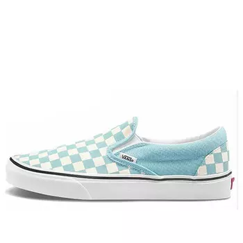 Кроссовки classic slip-on 'aqua haze checkerboard' Vans, синий