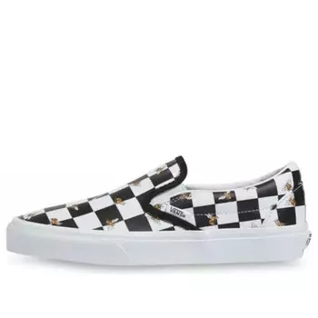 Кроссовки classic slip-on bee check 'black white' Vans, черный