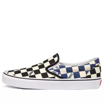 Кроссовки classic slip-on 'big check black navy' Vans, черный