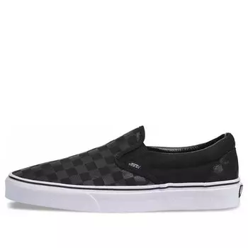 Кроссовки classic slip-on 'checkerboard - black' Vans, черный