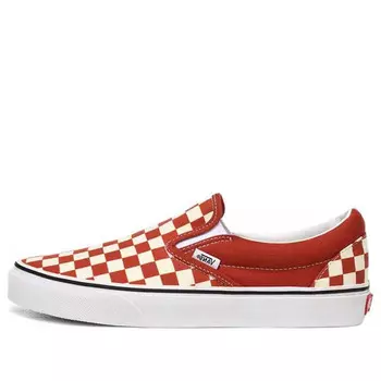 Кроссовки classic slip-on 'checkerboard picante' Vans, белый