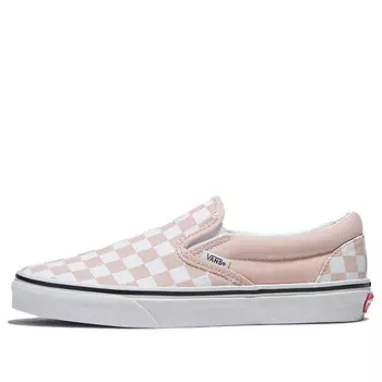 Кроссовки classic slip-on checkerboard 'pink' Vans, белый