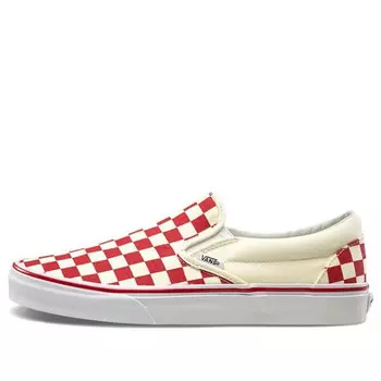 Кроссовки classic slip-on 'checkerboard red' Vans, красный