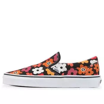 Кроссовки classic slip-on 'flower print' Vans, черный