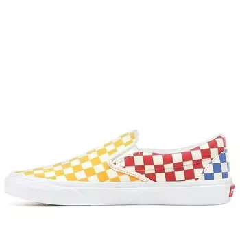 Кроссовки classic slip-on 'multicolor checkerboard' Vans, черный