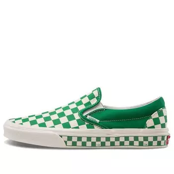Кроссовки classic slip-on 'nextor checkerboard - jolly green' Vans, зеленый