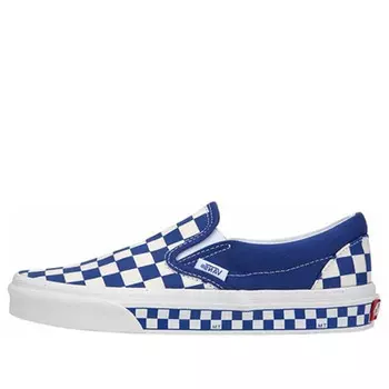 Кроссовки classic slip-on 'nextor checkerboard - true blue' Vans, синий