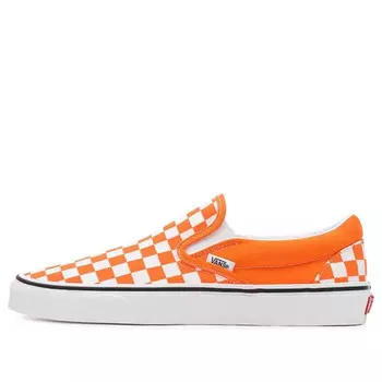 Кроссовки classic slip-on 'orange tiger checkerboard' Vans, оранжевый