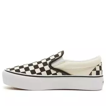 Кроссовки classic slip-on platform 'checker - black white' Vans, черный