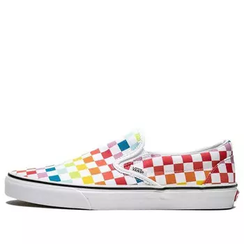 Кроссовки classic slip-on 'rainbow checkerboard' Vans, мультиколор