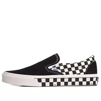 Кроссовки classic slip-on 'sidewall check - black' Vans, черный