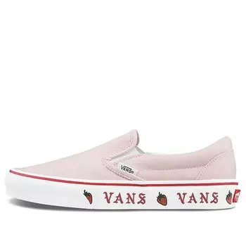 Кроссовки classic slip-on 'sidewall print - strawberry' Vans, розовый
