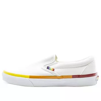 Кроссовки classic slip-on white/yellow Vans, белый