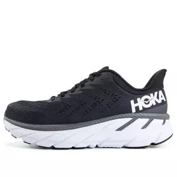 Кроссовки clifton 7 low 'black white' Hoka One One, черный