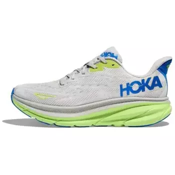 Кроссовки Clifton 9 для бега мужские с низким верхом серые/зеленые/синие Hoka One One