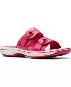 Кроссовки Cloudsteppers Breeze Maye Slip-On Flat Sandals Clarks, коричневый/бежевый