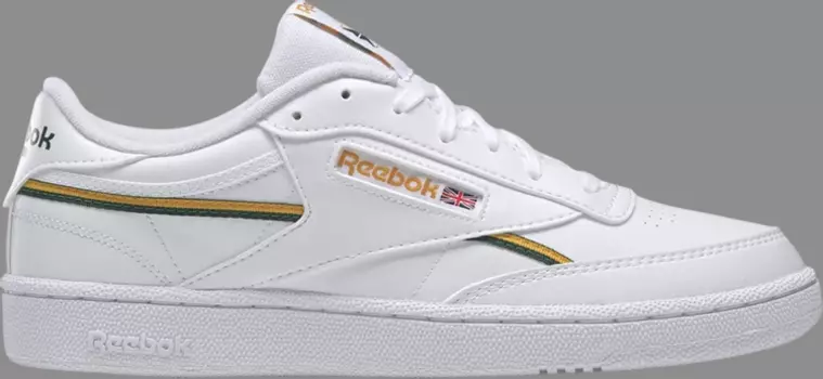 Кроссовки club c 85 vegan 'white green gold' Reebok, белый
