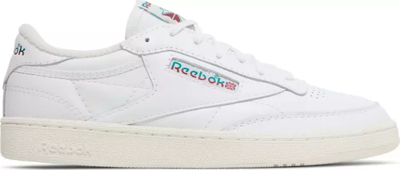 Кроссовки club c 85 vintage 'split logo - teal burgundy' Reebok, белый